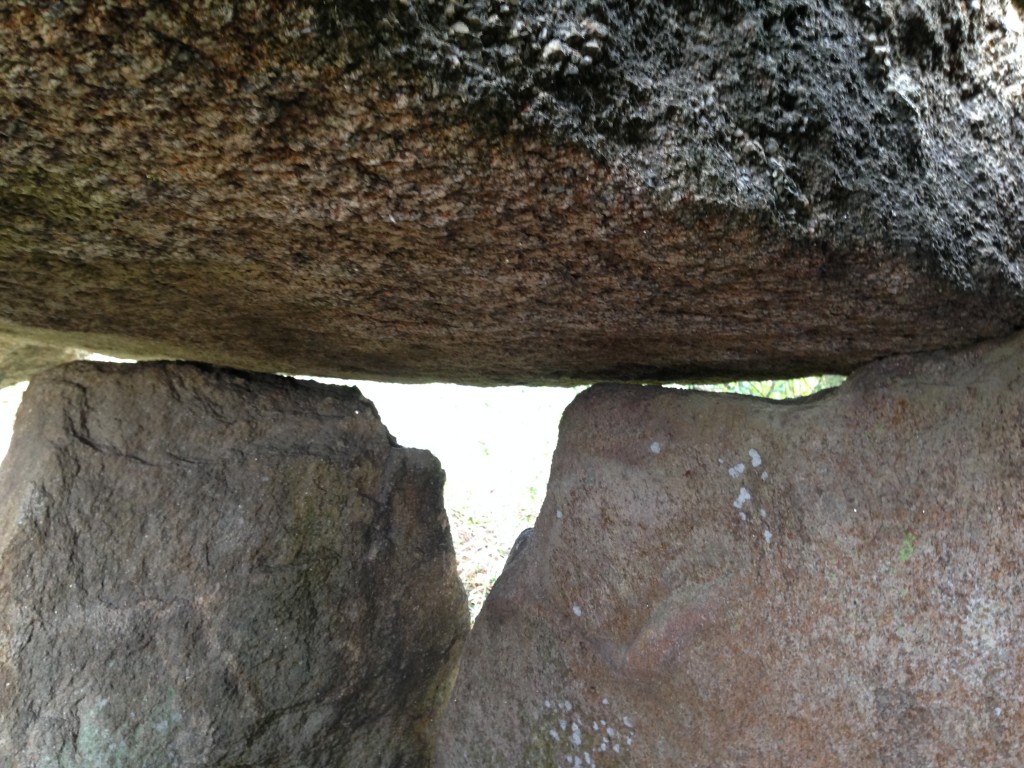 An incredible ingenuity of the stone seems to float above the dolmen