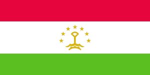 L'un des drapeaux du Tadjikistan, l'un des pays les plus pauvres d'Asie