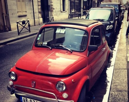 Fiat 500 à Paris, recto.