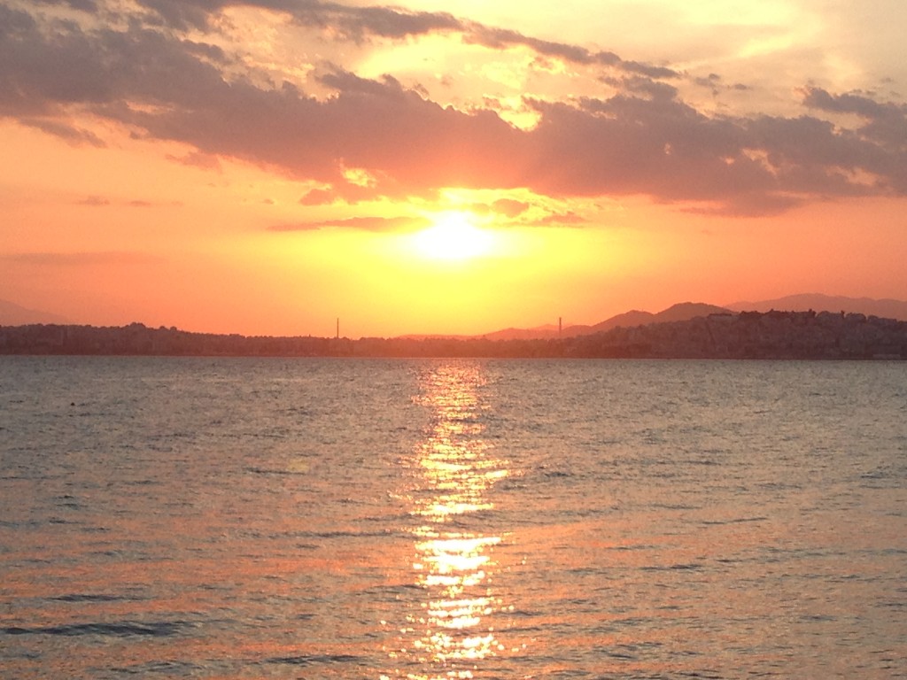 coucher de soleil sur le port