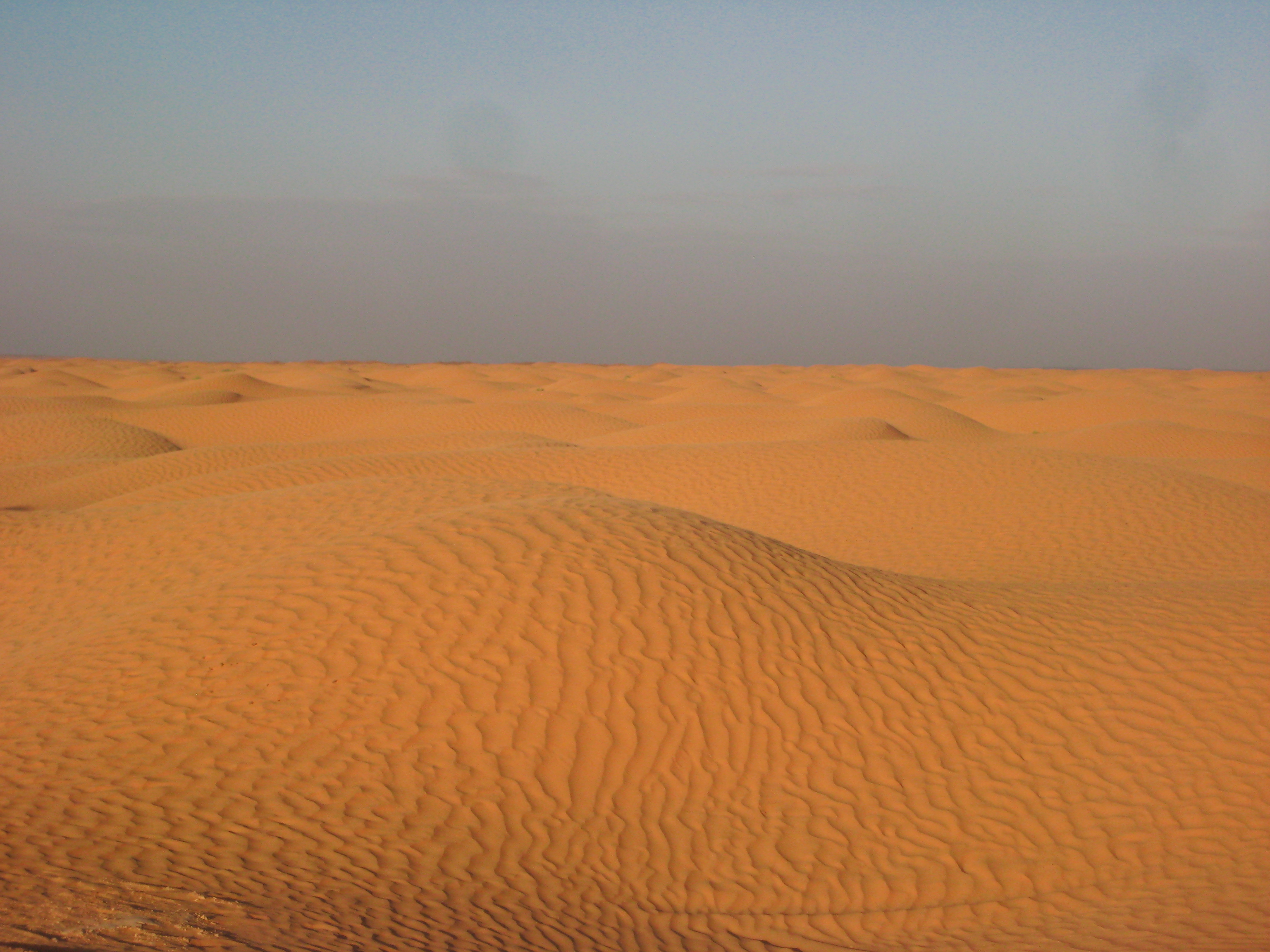 Coucher de soleil sur le désert tunisien