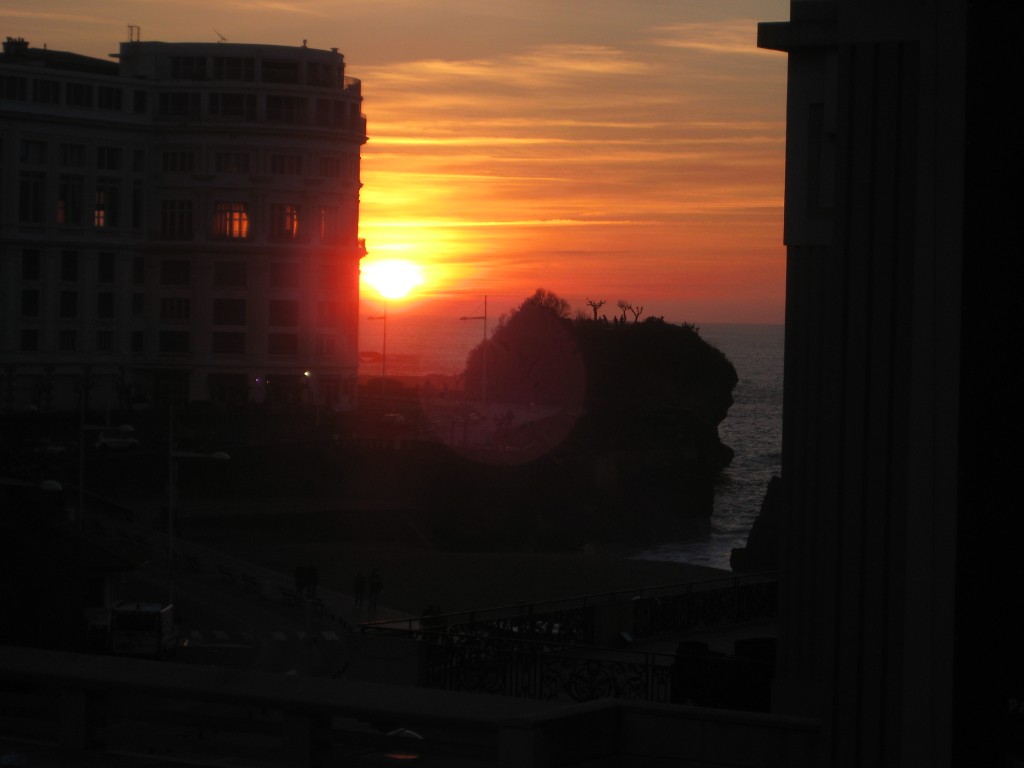coucher de soleil sur Biarritz