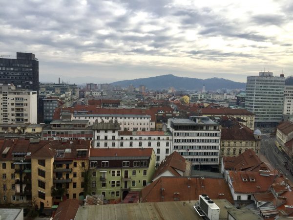 Une vue depuis le bâtiment le plus haut de Ljubljana