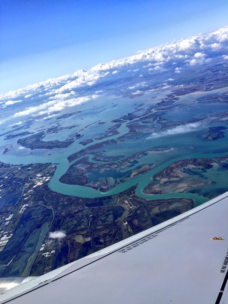 Venise - Paris, photo de la lagune au décollage 