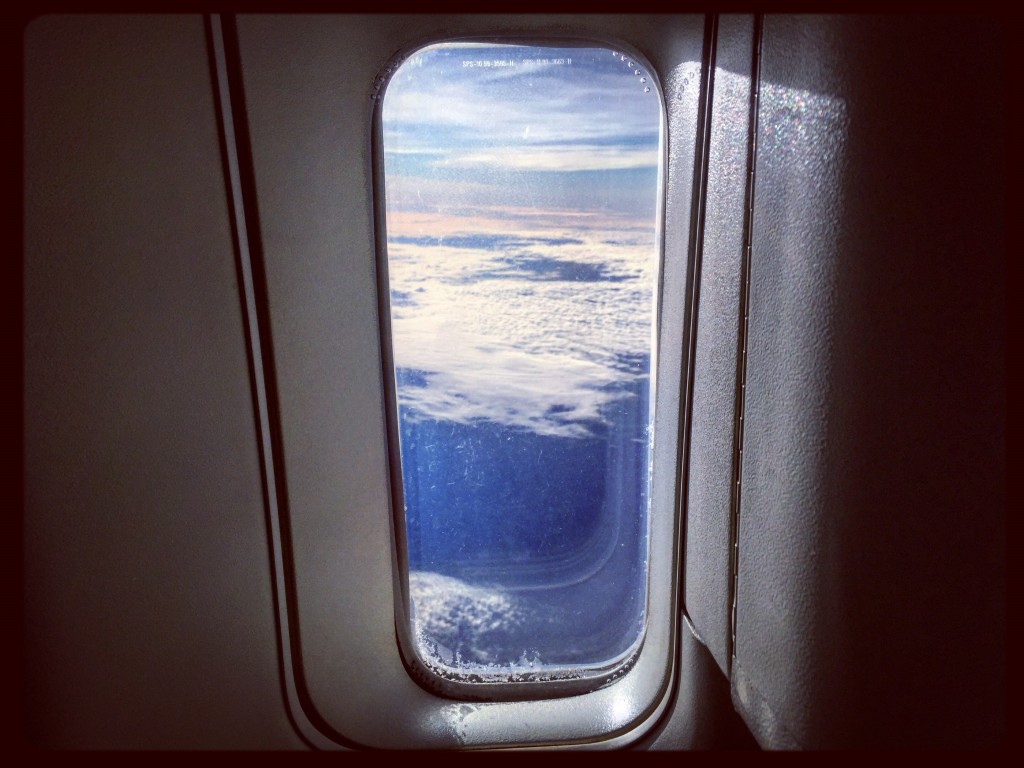 Photo prise à l'arrière d'un Boeing 777 lors d'un vol entre Paris et Buenos Aires 