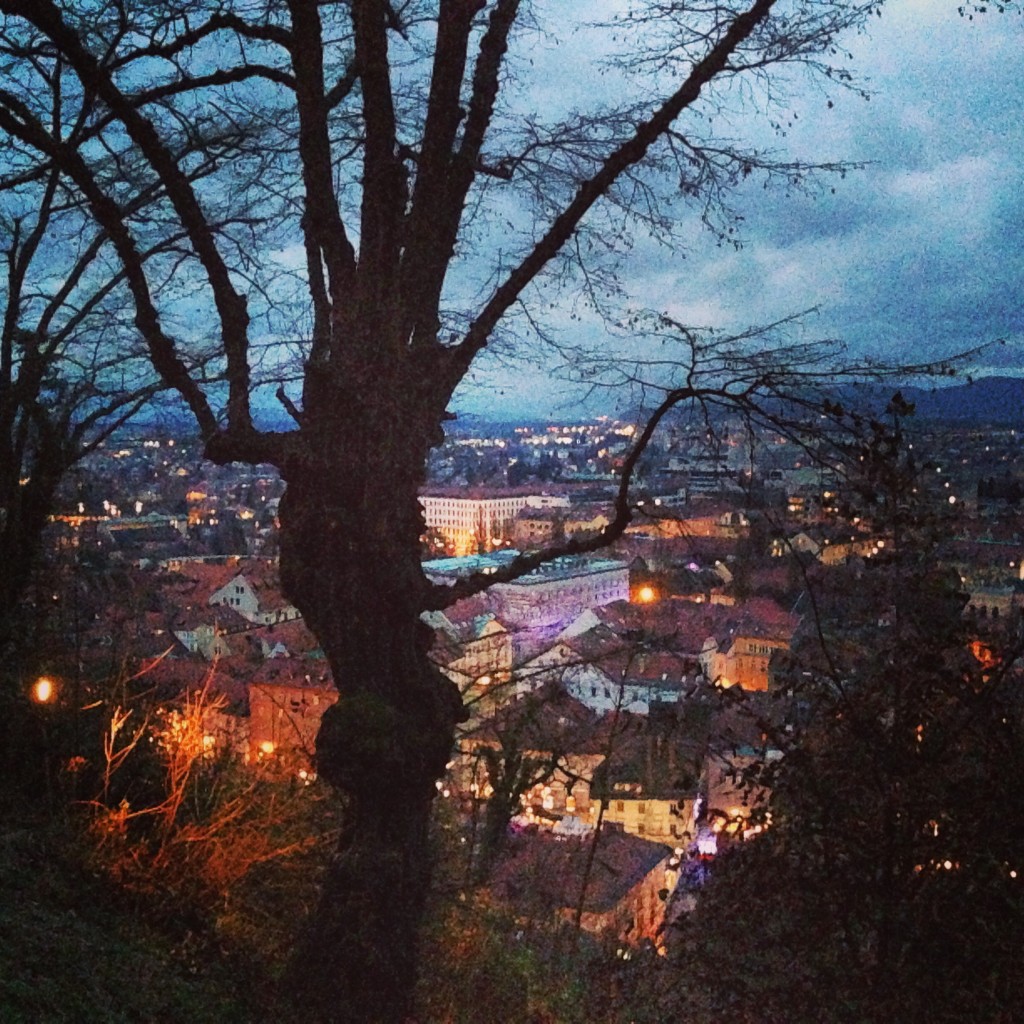 Ljubljana à la tombée de la nuit