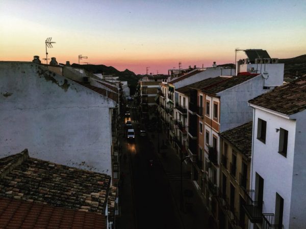 Priego de Córdoba au coucher du soleil