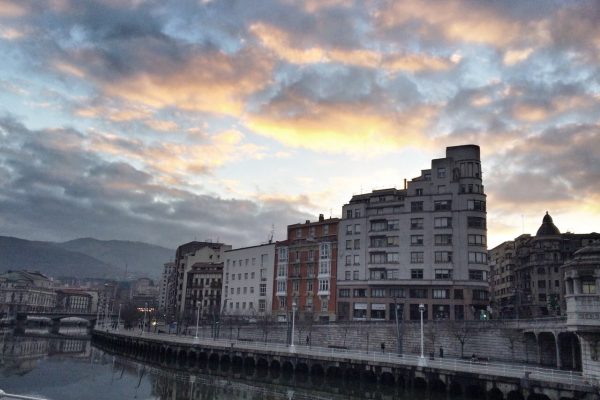 Coucher de soleil à Bilbao