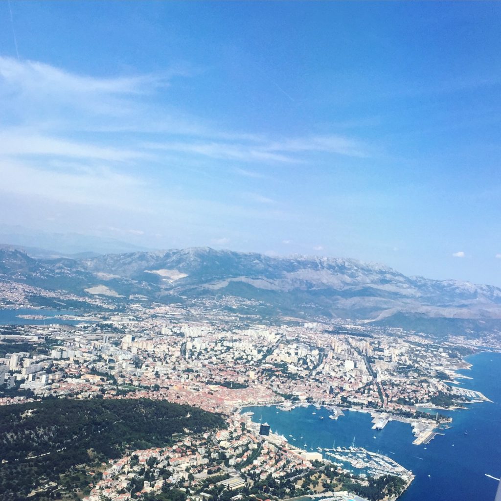 La ville de Split vue depuis le ciel