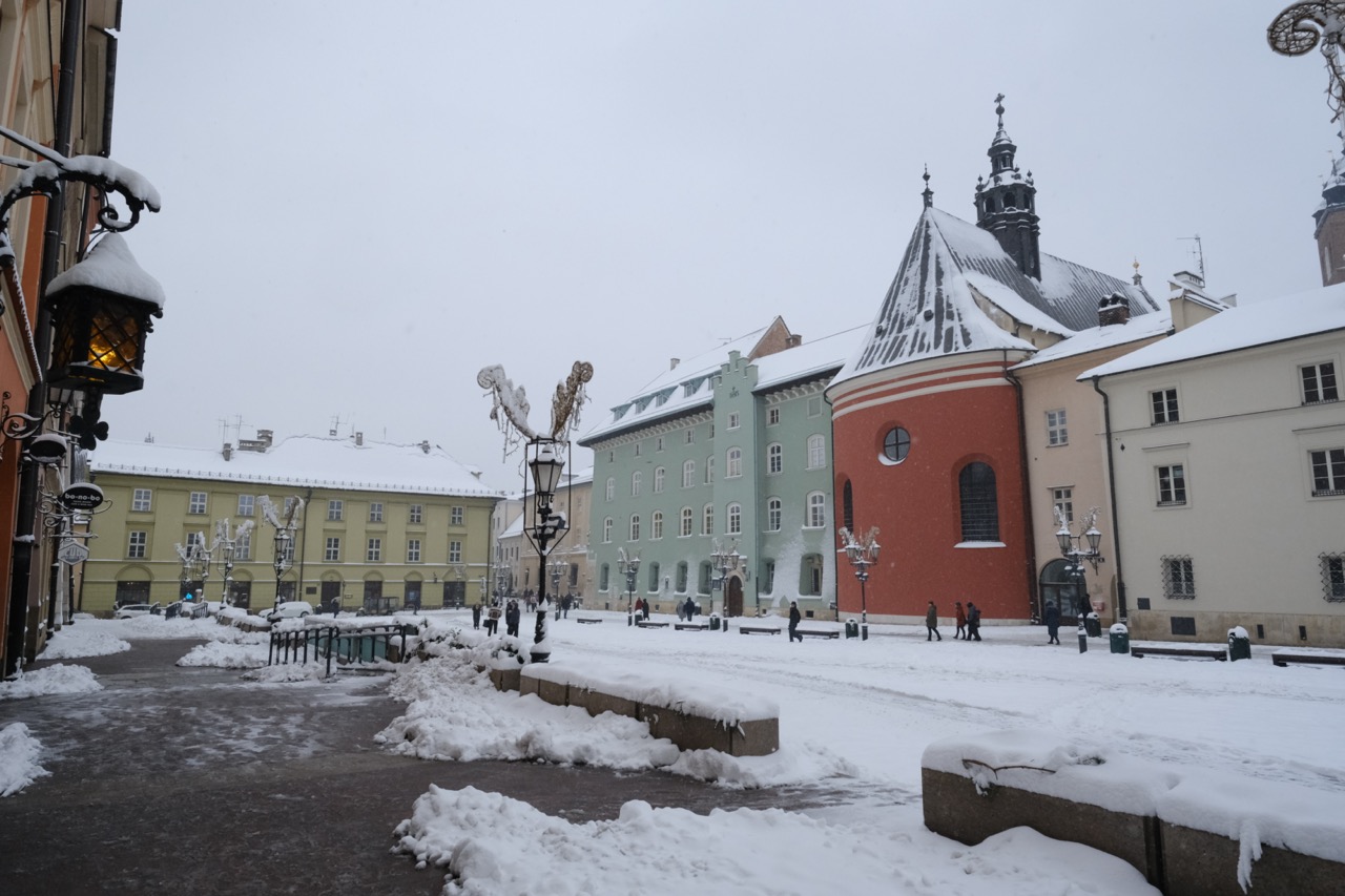 Cracovie une ville à visiter surtout en hiver et sous la neige