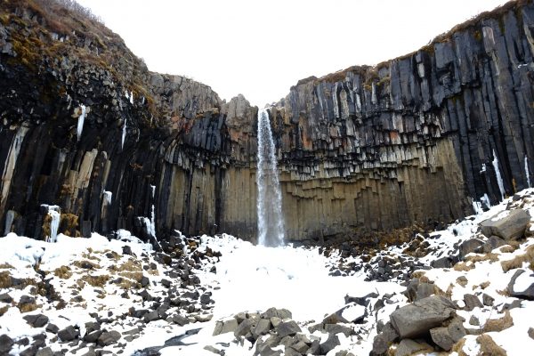Les colonnes de basaltes de la cascade de Svartifoss 