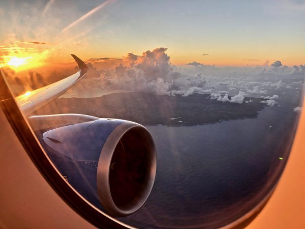 La Guadeloupe vue depuis un hublot d'avion