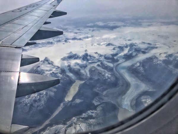 La Patagonie vue depuis le hublot d'un avion