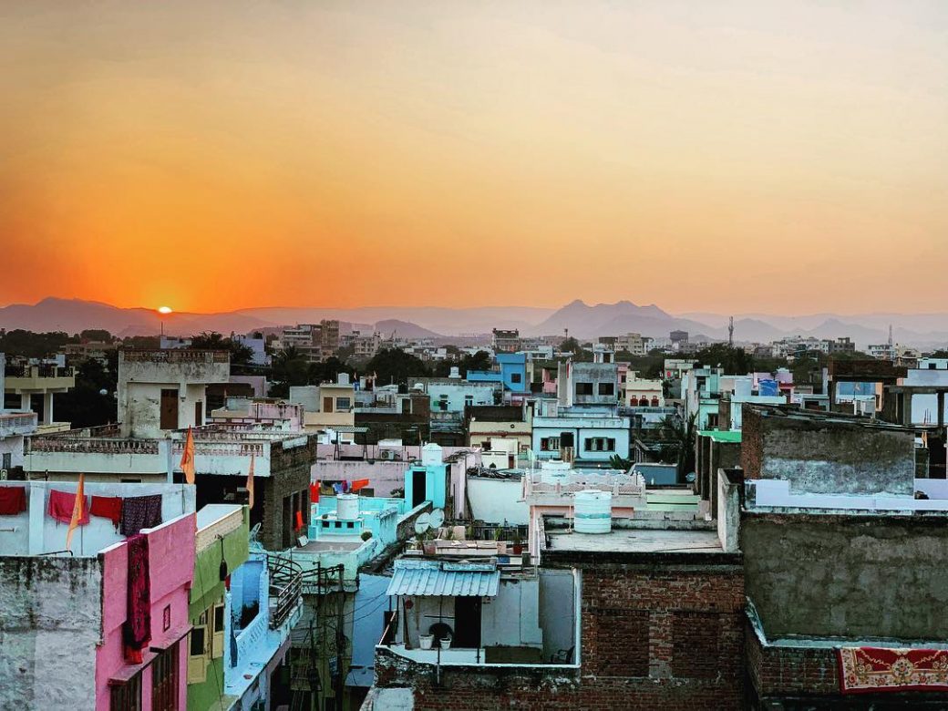 Un coucher de soleil à Udaipur