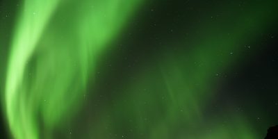 The green lights of the northern lights