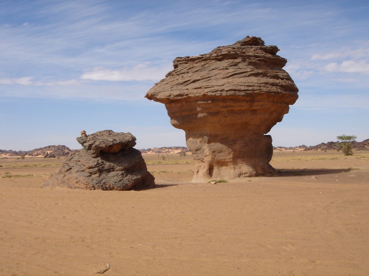 Akakus une partie désertique dans l'ouest Libyen