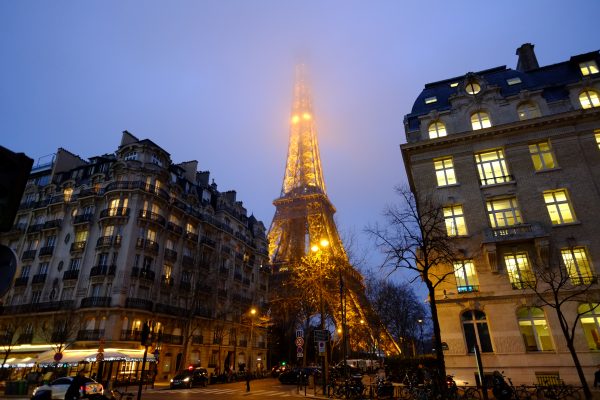 Eiffel Tower in the fog