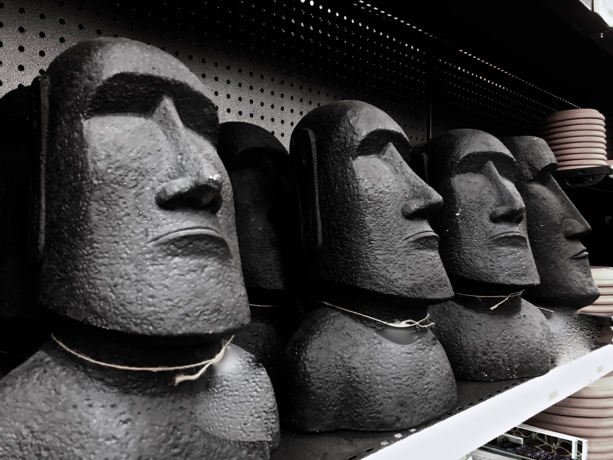 The huge statues of the Easter Island