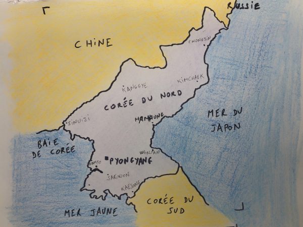 La carte de la Corée du Nord