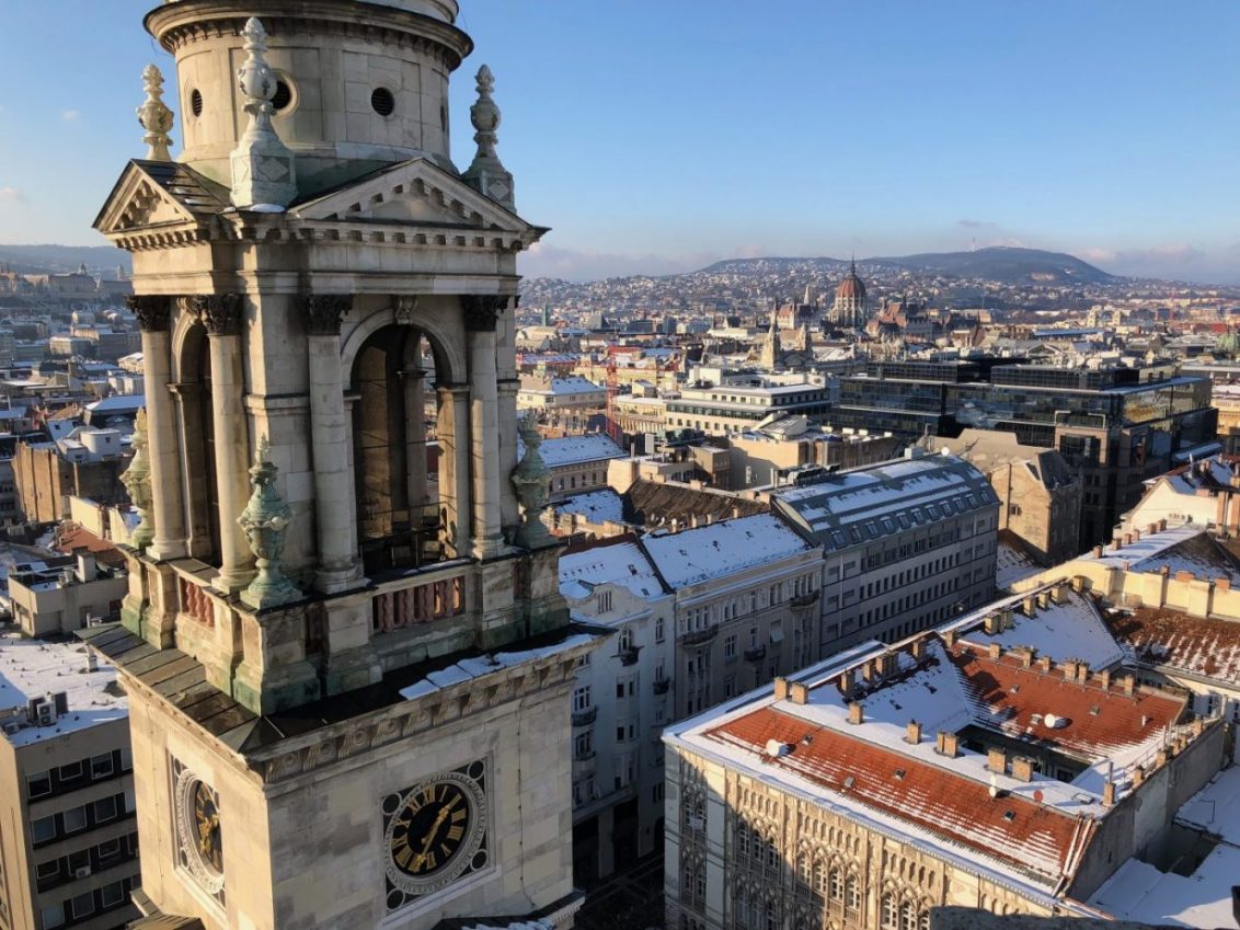 La vue depuis la basilique Saint Etienne à Budapest