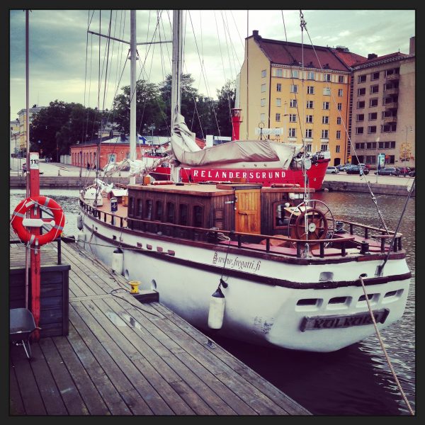 An old sailing boat in the harbor of Helsinki