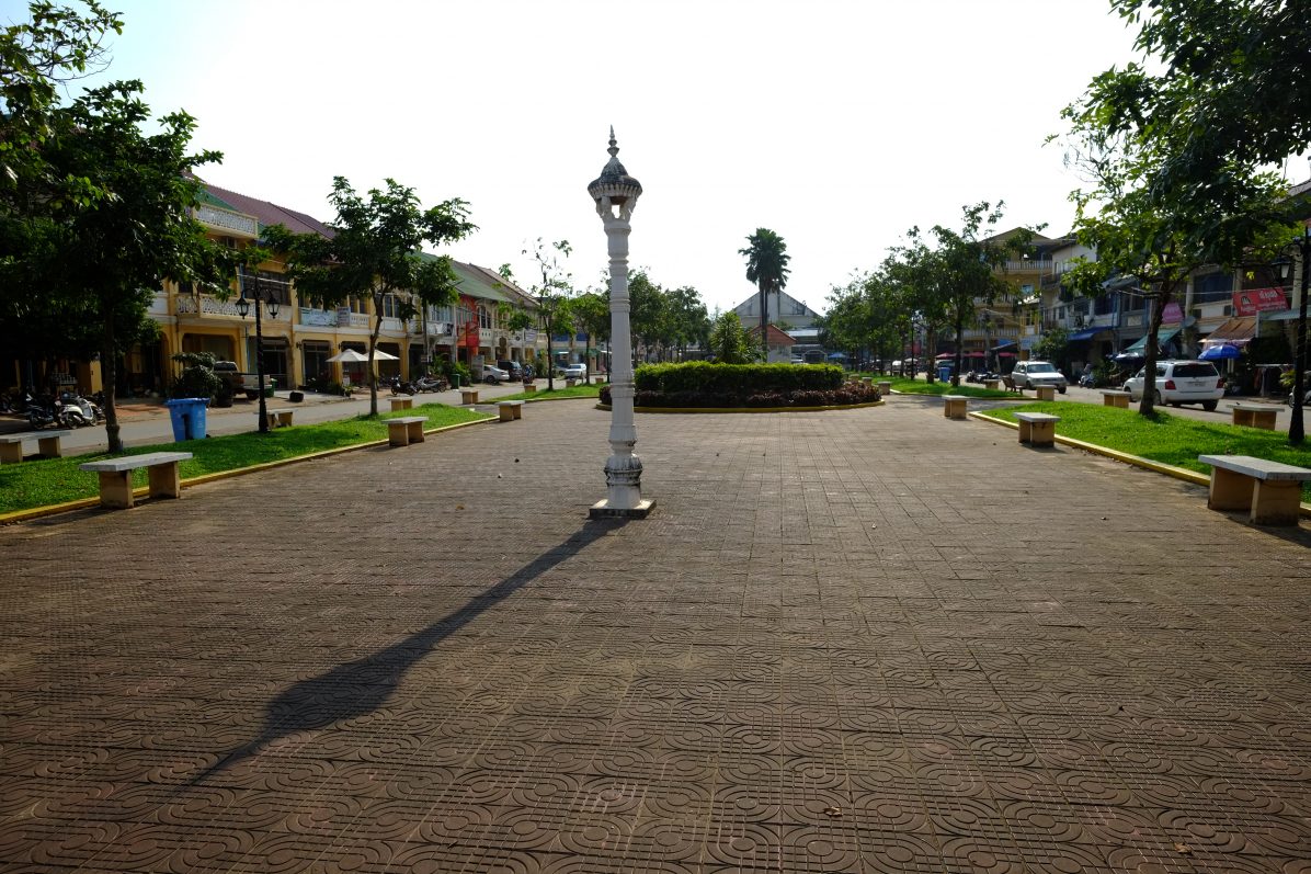 La place centrale de Kampot