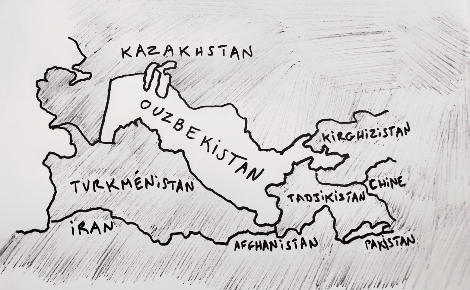 La carte de l'Ouzbékistan