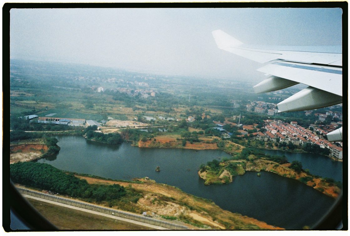 Une vue depuis le hublot pendant le décollage, Wuhan 2016