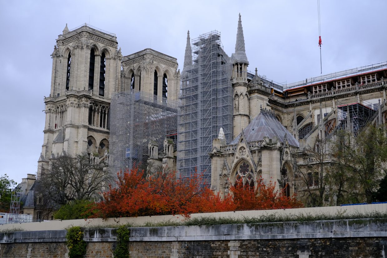 Notre Dame en novembre 2021 pendant sa reconstruction