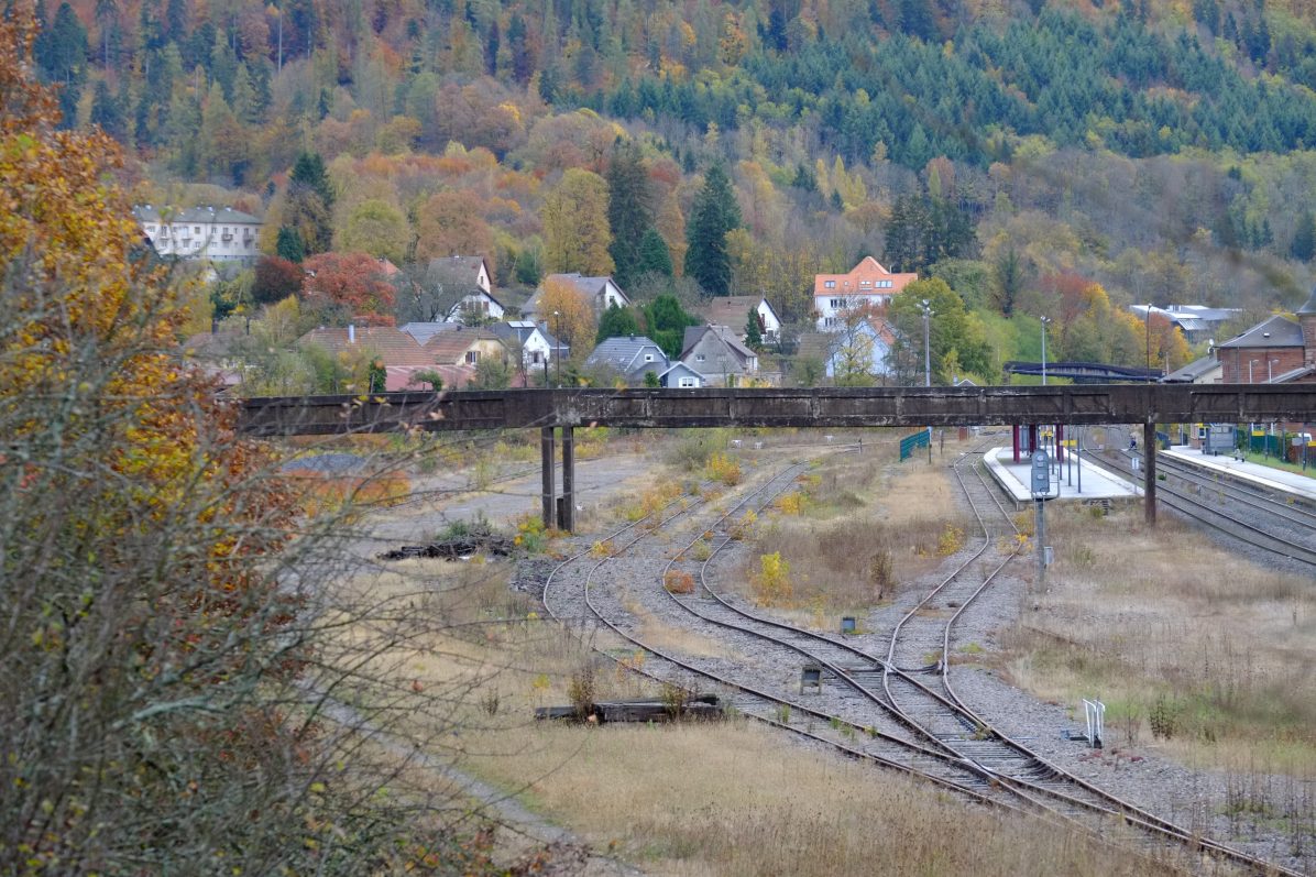 La ligne de chemin de fer par laquelle les déportés transitaient vers le Struthof