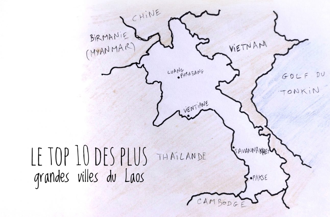 La carte du Laos et ses principales villes