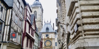 A view of the Big Clock of Rouen, from the street which it has the same name