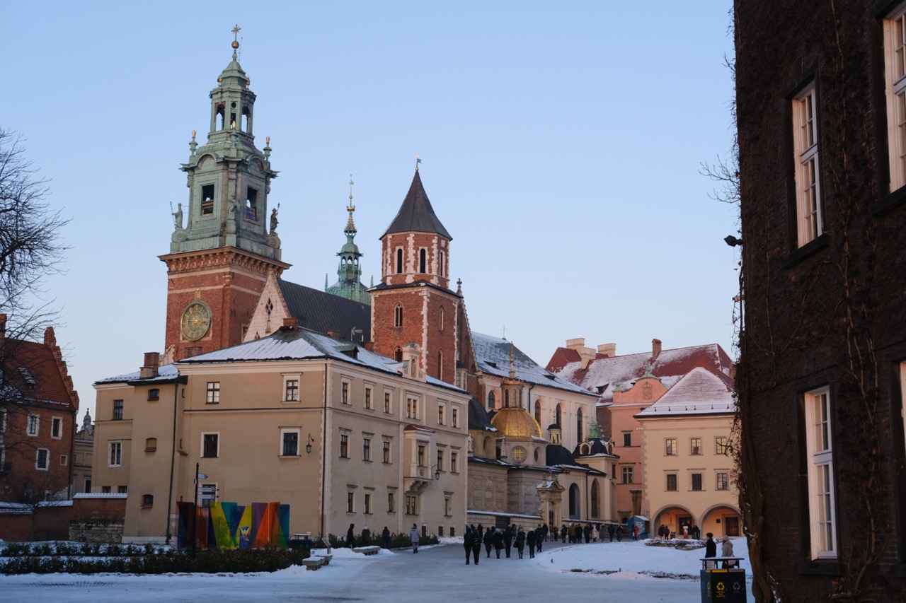 L'impressionnant château du Wawel sous la neige