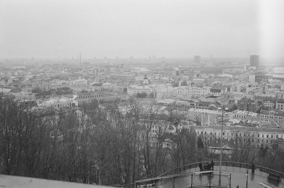 Une vue sur Kiev en hiver