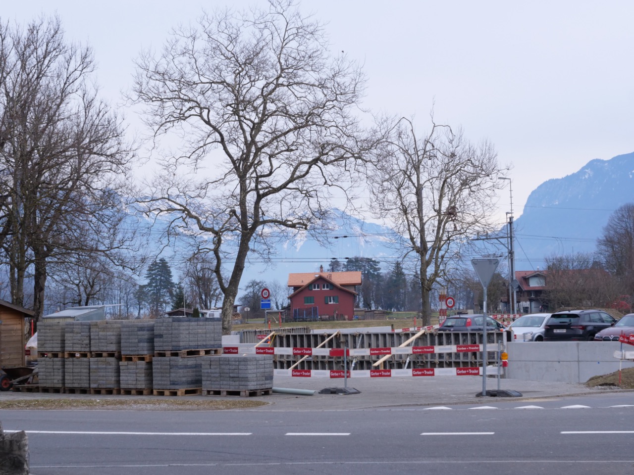Interlaken en hiver et en travaux Interlaken en hiver et en travaux